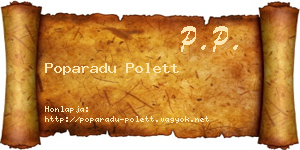 Poparadu Polett névjegykártya